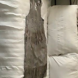 Calypso, Grey/Brown Sleeveless Dress, Size M